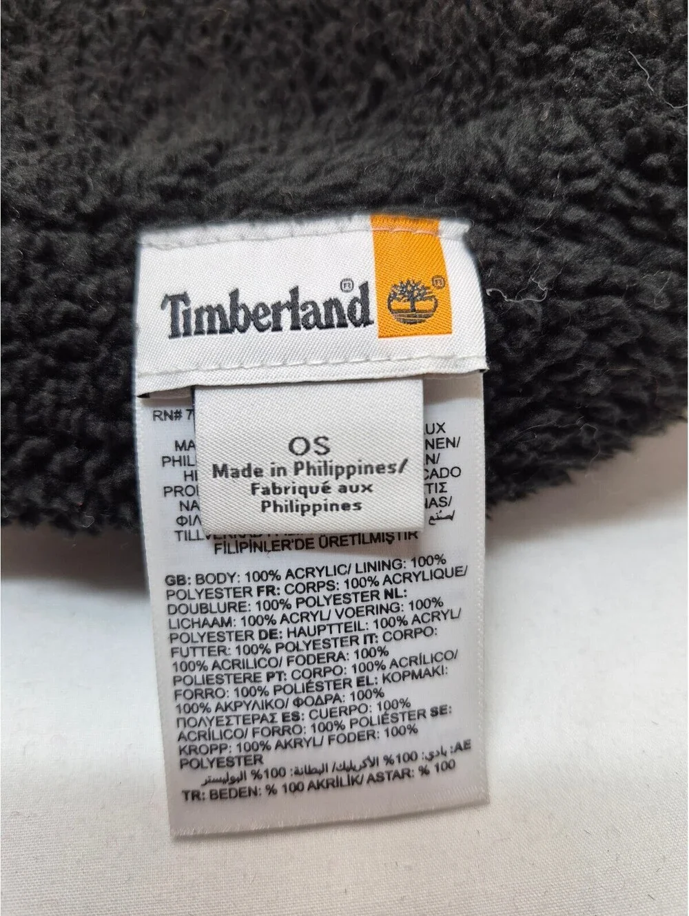 Timberland Gray Cable Knit Beanie Hat with Fleece Lining, One Size B473